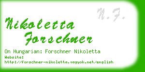 nikoletta forschner business card